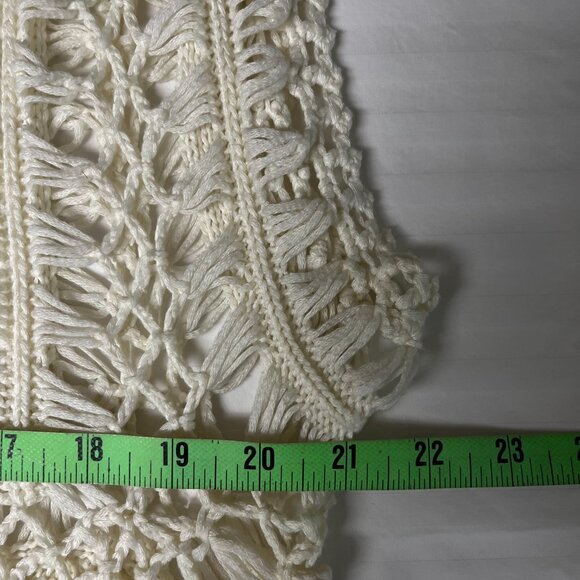 Vivid Collection Crochet Macrame Top Knit Cutout in Cream Women's - Picture 9 of 9